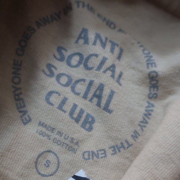 Authentic Mens Anti Social Social Club Logo Graphic Neutral Crew Neck T-Shirt S - Picture 6 of 7